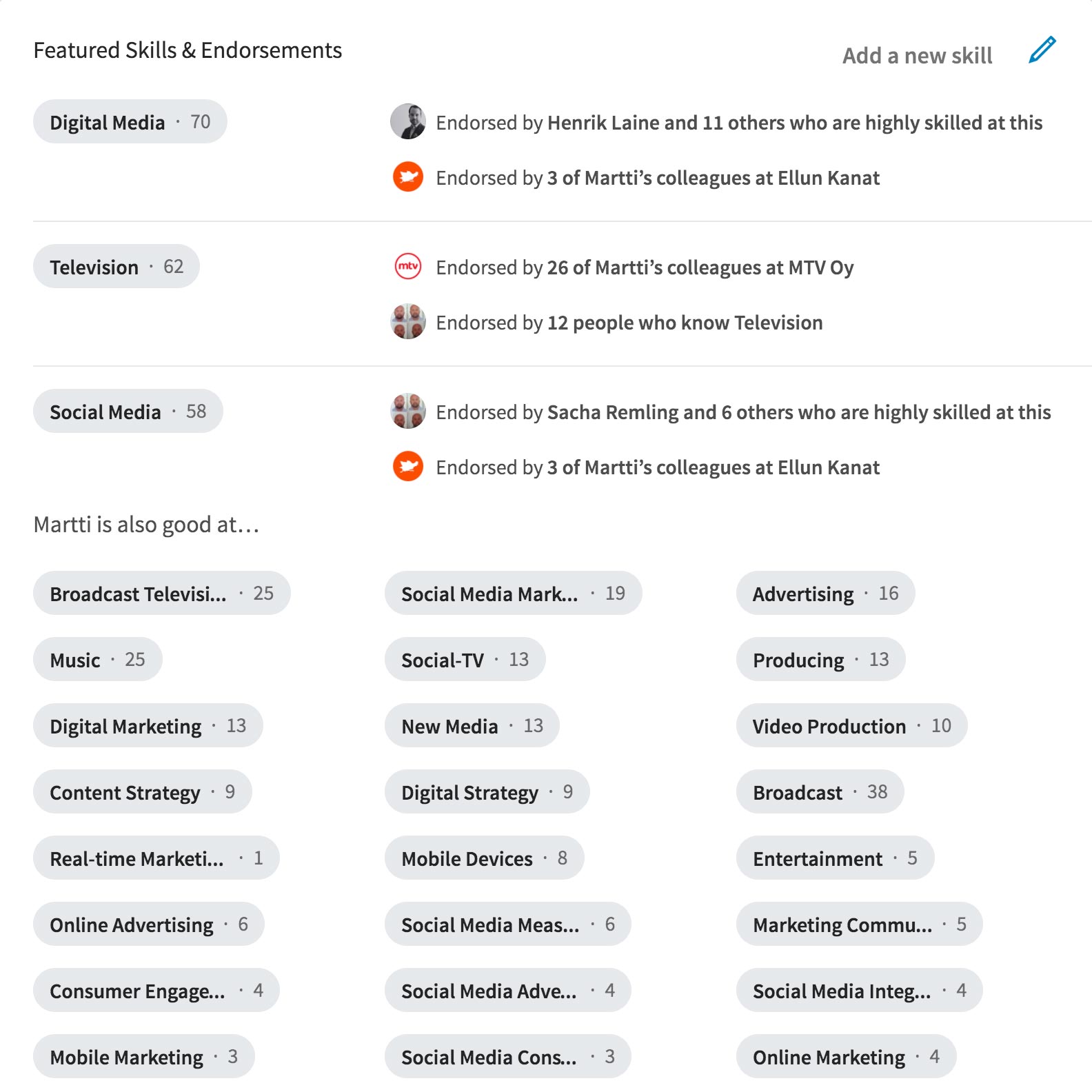 LinkedIn-suositukset